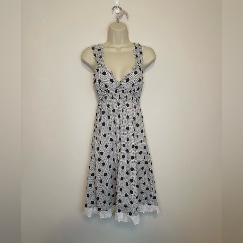 Vintage Wet Seal Black and White Ruffled Tiered Midi Dress